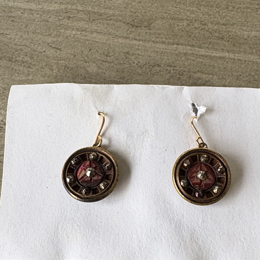 Elegant Gold and Red Earrings